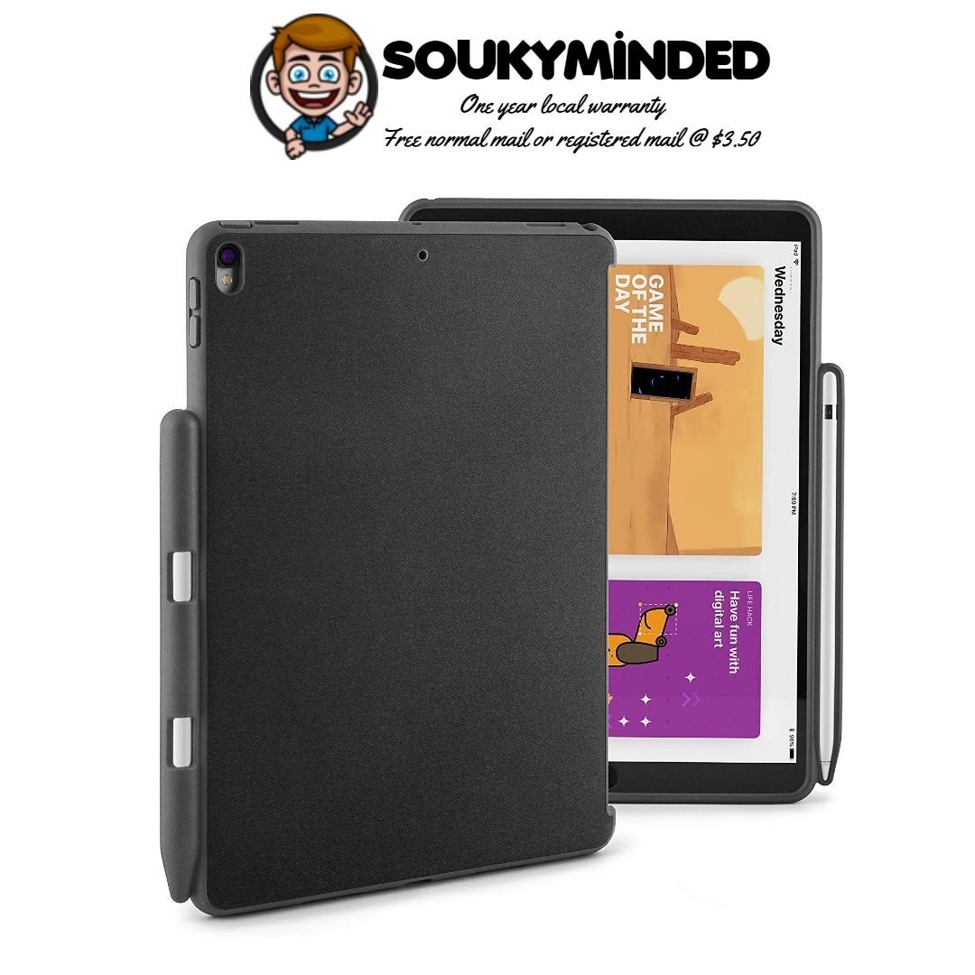 In Stock Dinocase Ipad Air 3 Ipad Pro 10 5 Hybrid Two Tone Case With Pencil Holder Compatible With Apple Smart Keyboard And Smart Cover Black Charcoal Gray Mobile Phones Tablets Others On