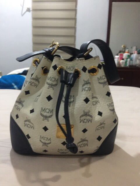 navy blue mcm bag