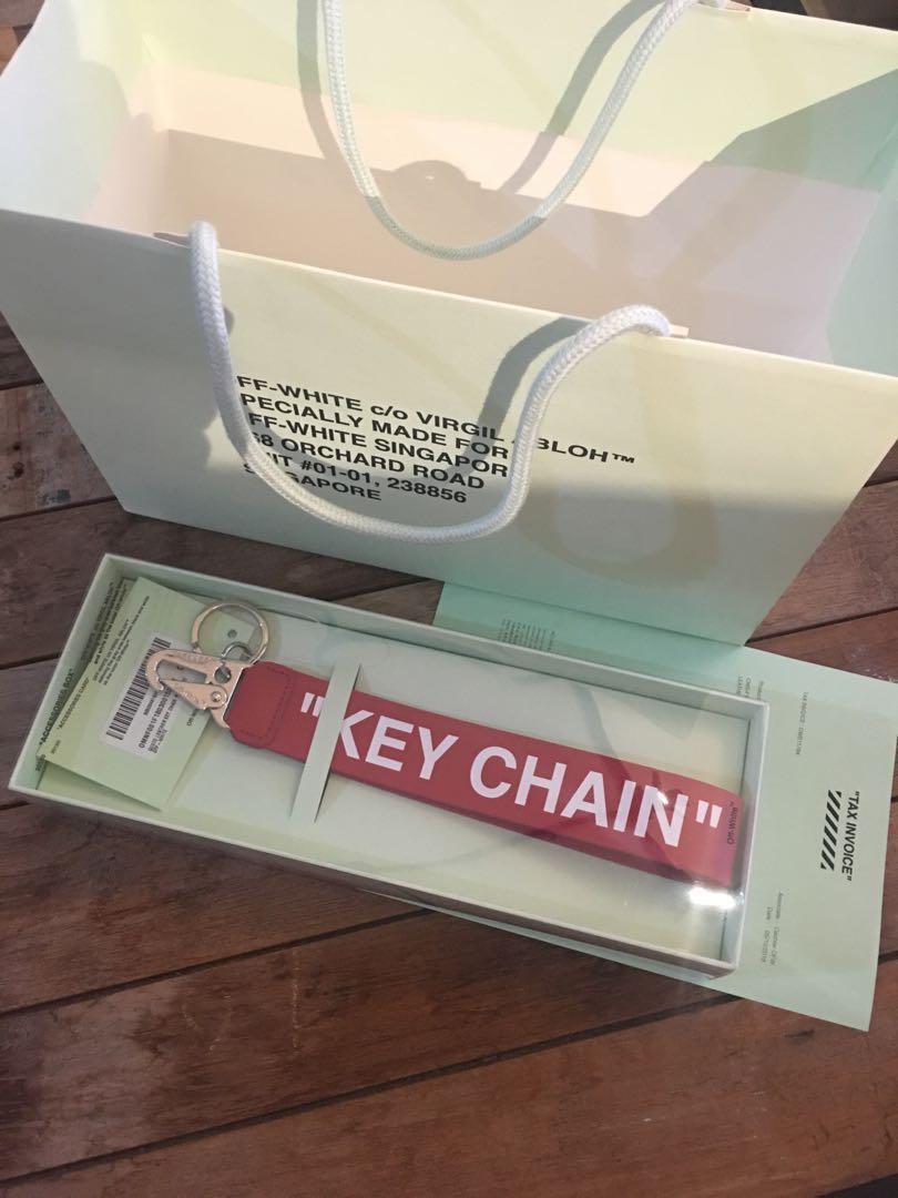Off white quote keychain hotsell
