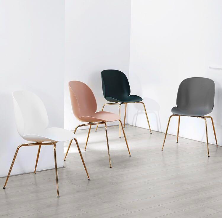 On Hand Nordic Beetle Dining Study Chair Pink Gray Gold Furniture Tables Chairs On Carousell