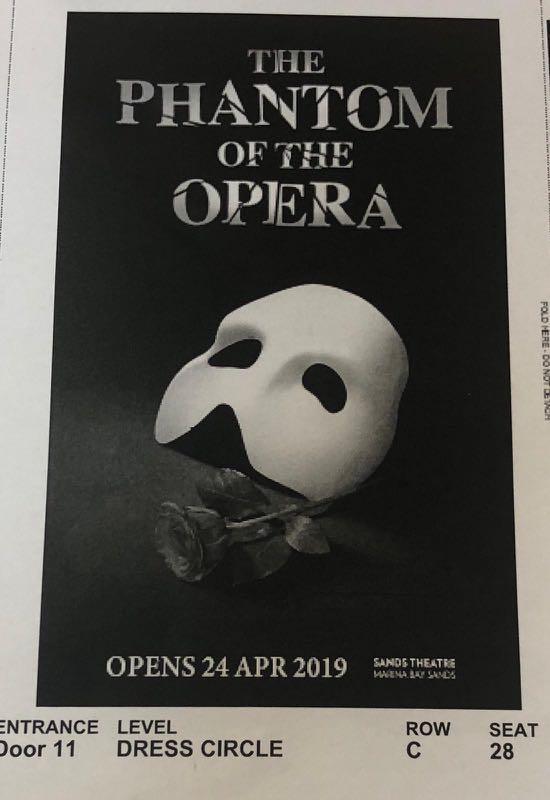 Phantom of the Opera ticket, Tickets & Vouchers, Event Tickets on Carousell