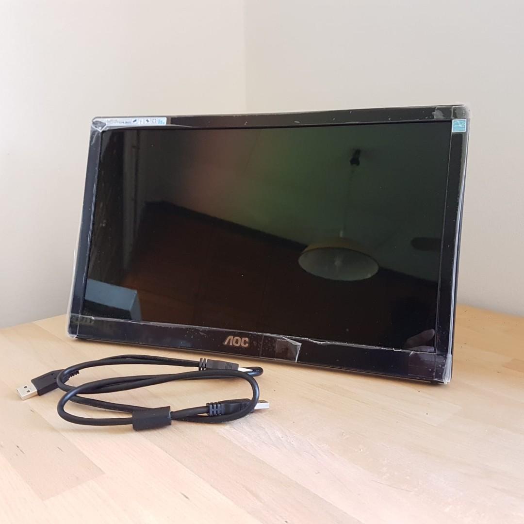Portable AOC USB Monitor E1659FWU, Computers & Tech, Parts
