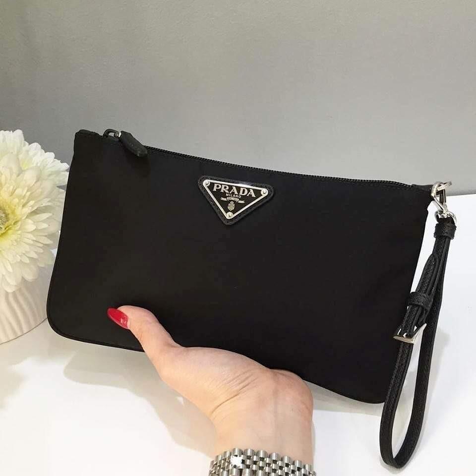 prada nylon clutch bag