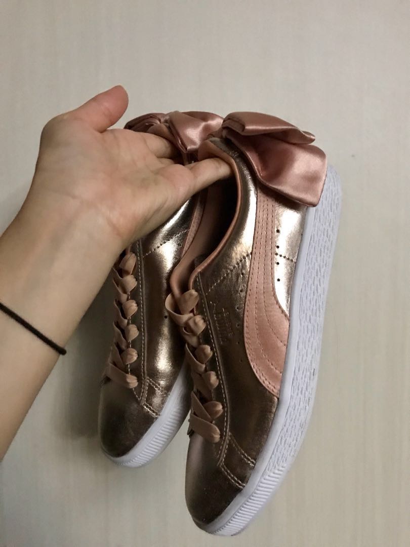 puma basket bow pink