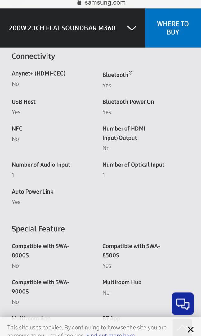 Samsung Soundbar Series 3 Hw M360 Audio Soundbars Speakers Amplifiers On Carousell