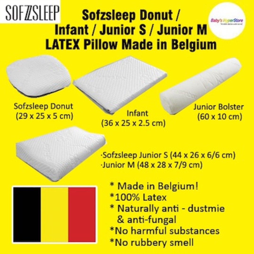 Sofzsleep Donut 29 X 25 X 5 Cm Infant 36 X 25 X 2 5 Cm Junior S 44 X 26 X 6 6 Cm Junior M 48 X 28