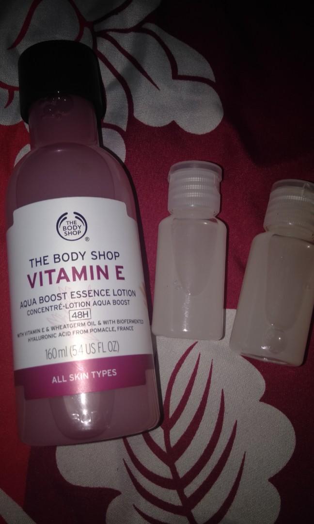 The Body Shop Vitamin E aqua boost essence lotion share in bottle 30ml