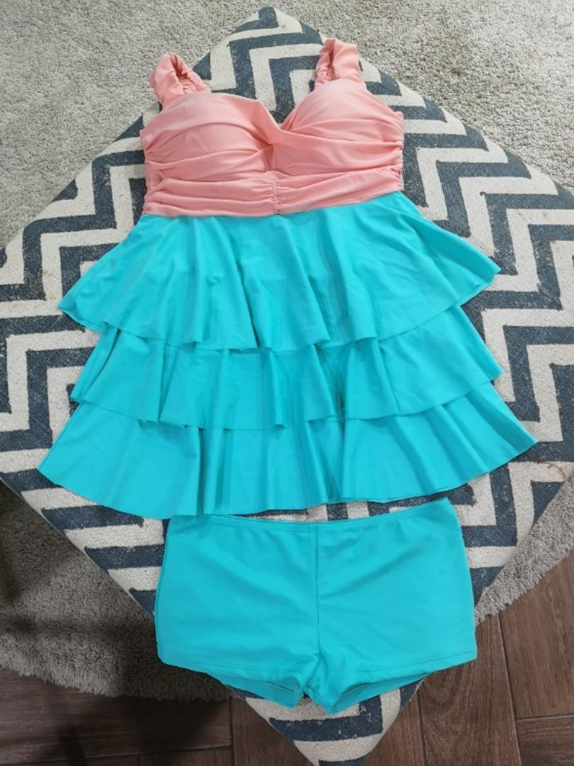 women's ruffle tankini top