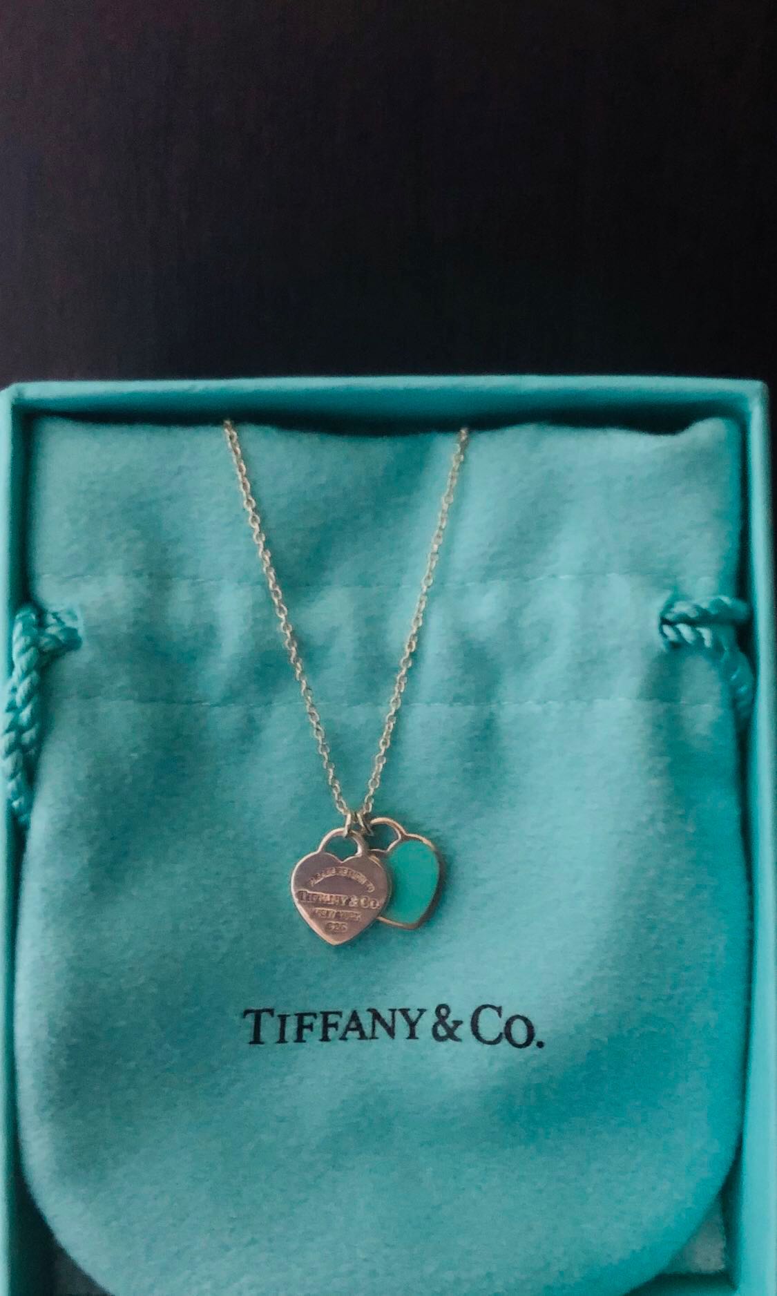 Tiffany \u0026 Co Necklace double heart mini 