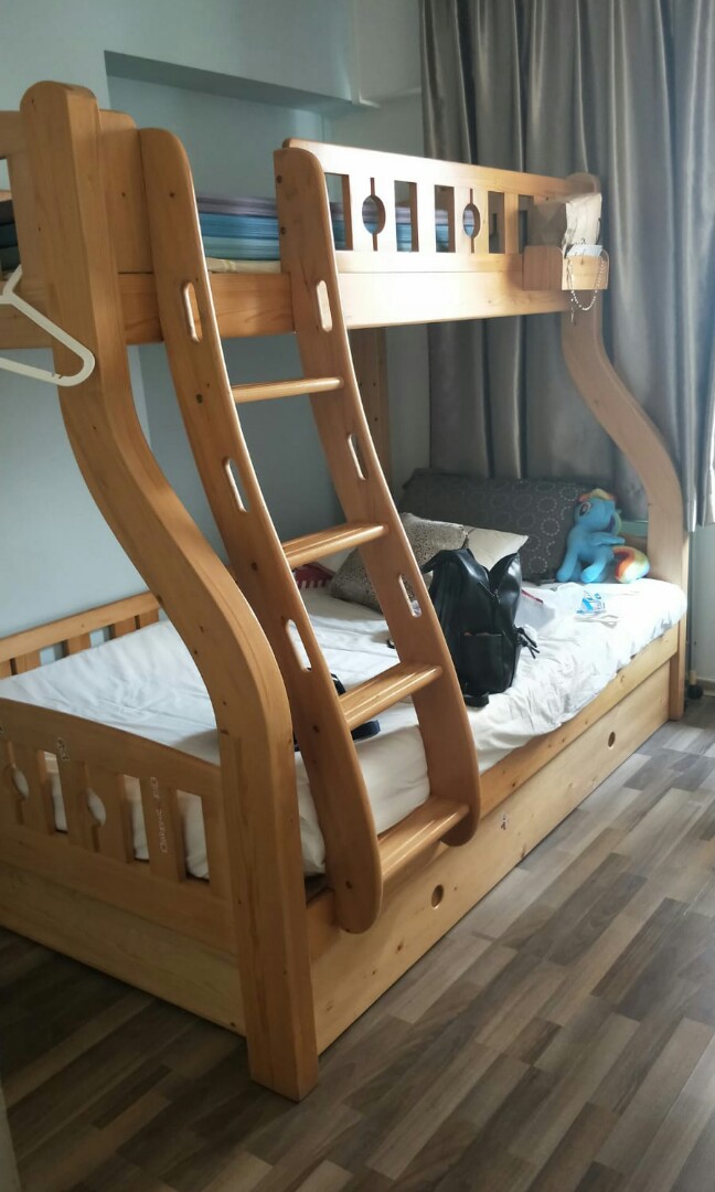 Wooden sturdy bunk beds, Babies & Kids, Baby Nursery & Kids Furniture