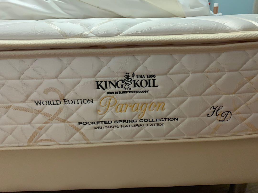 100 Latex King Koil Pocketed Spring Mattress And Bedframe Furniture Home Living Furniture Bed Frames Mattresses On Carousell
