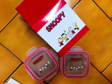 Snoopy -歡樂玻璃二入保鮮盒