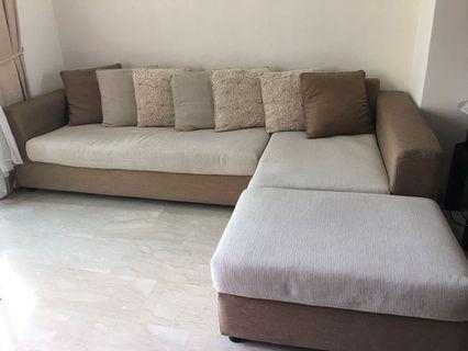 King Koil L Shape Fabric Sofa
