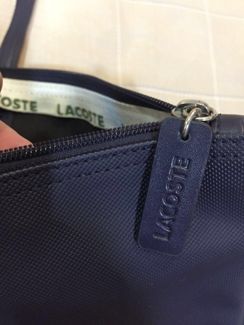 Authentic Lacoste Horizontal Tote Bag Navy Blue, Women's Fashion, Bags
