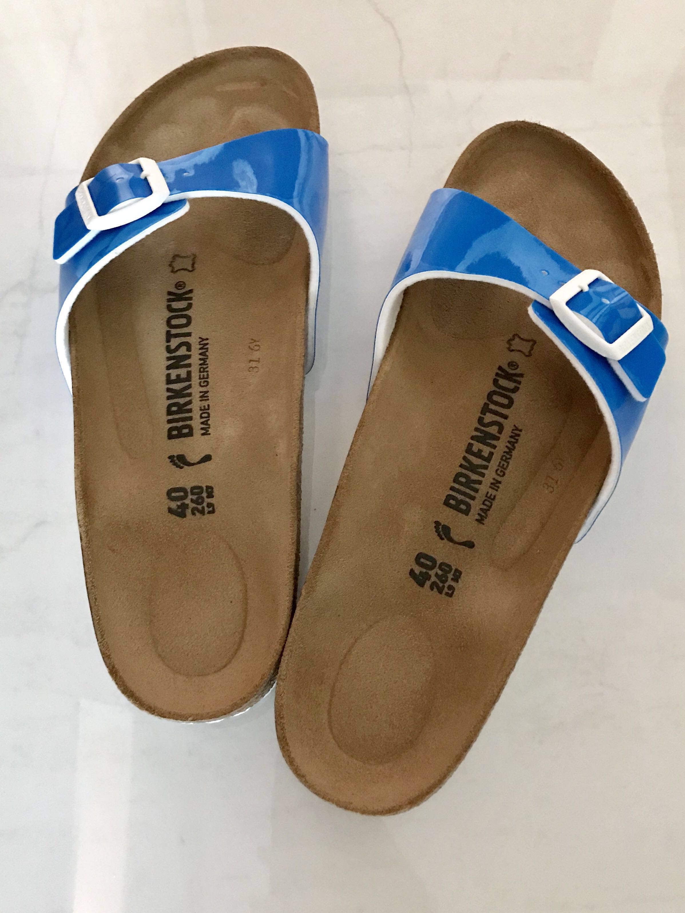 patent blue birkenstock