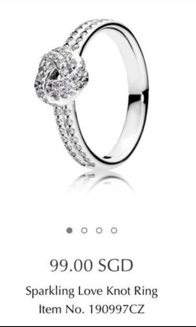 Pandora sparkling love knot ring deals