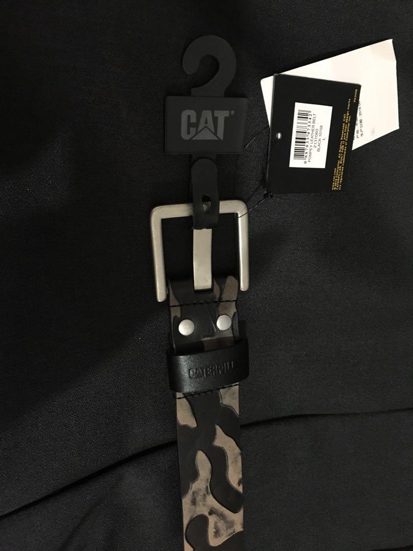 caterpillar leather belt