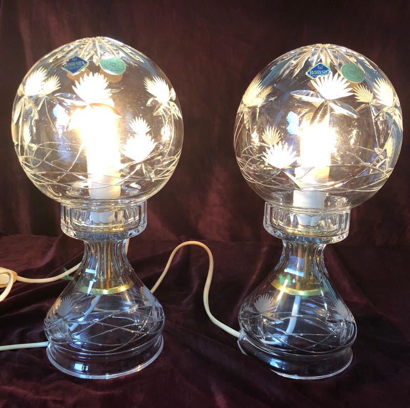 Bohemian crystal sales table lamp