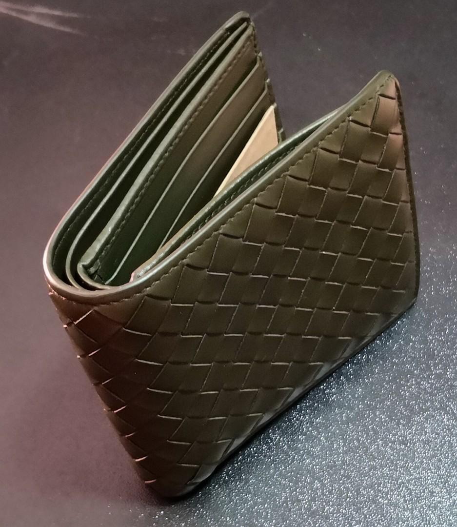 Bottega Veneta Intrecciato With Handle 169730 Men's Leather Long Wallet  (bi-fold) Dark Brown