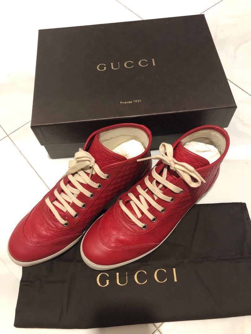 red gucci tennis shoes