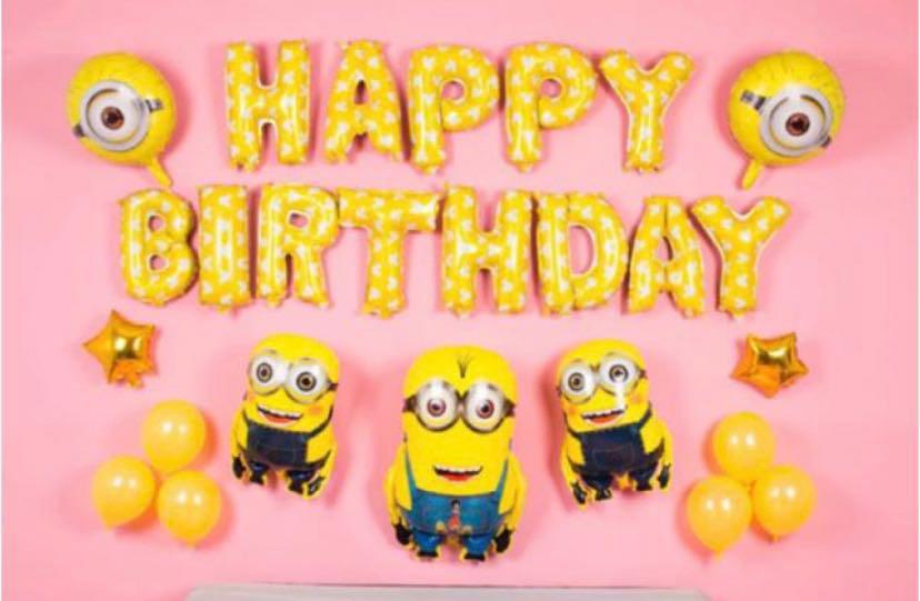 In Stock Happy Birthday Party Wall Decoration Set Minion Set
