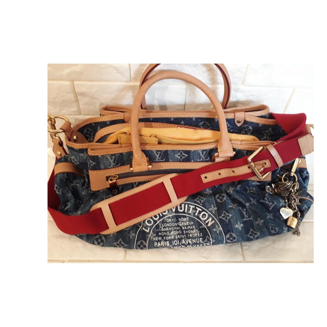 Louis Vuitton Limited Edition Denim Cruise Cabas Raye GM Bag with, Lot  #58287