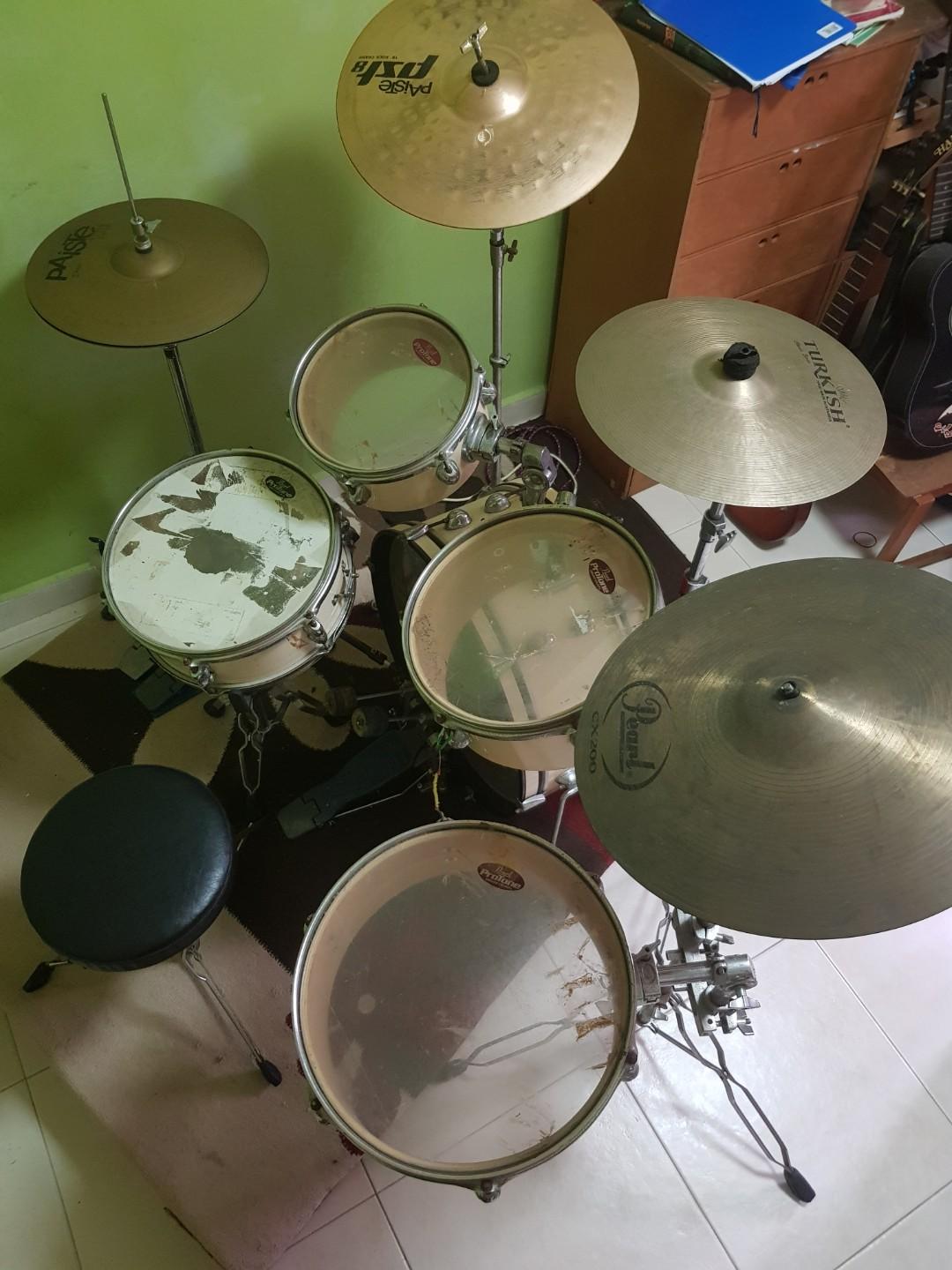 Pearl junior drum set for sale, Hobbies & Toys, Music & Media, Musical Instruments on Carousell