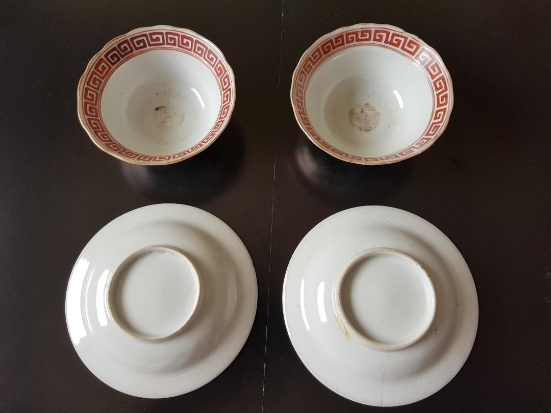 Peranakan porcelain bowls and plates, Furniture & Home Living