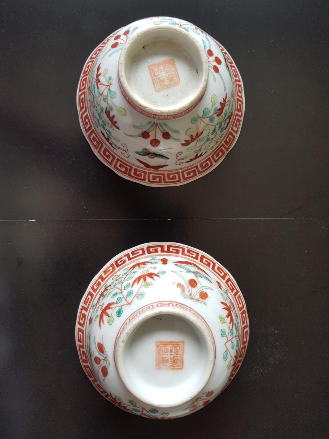 Peranakan porcelain bowls and plates, Furniture & Home Living