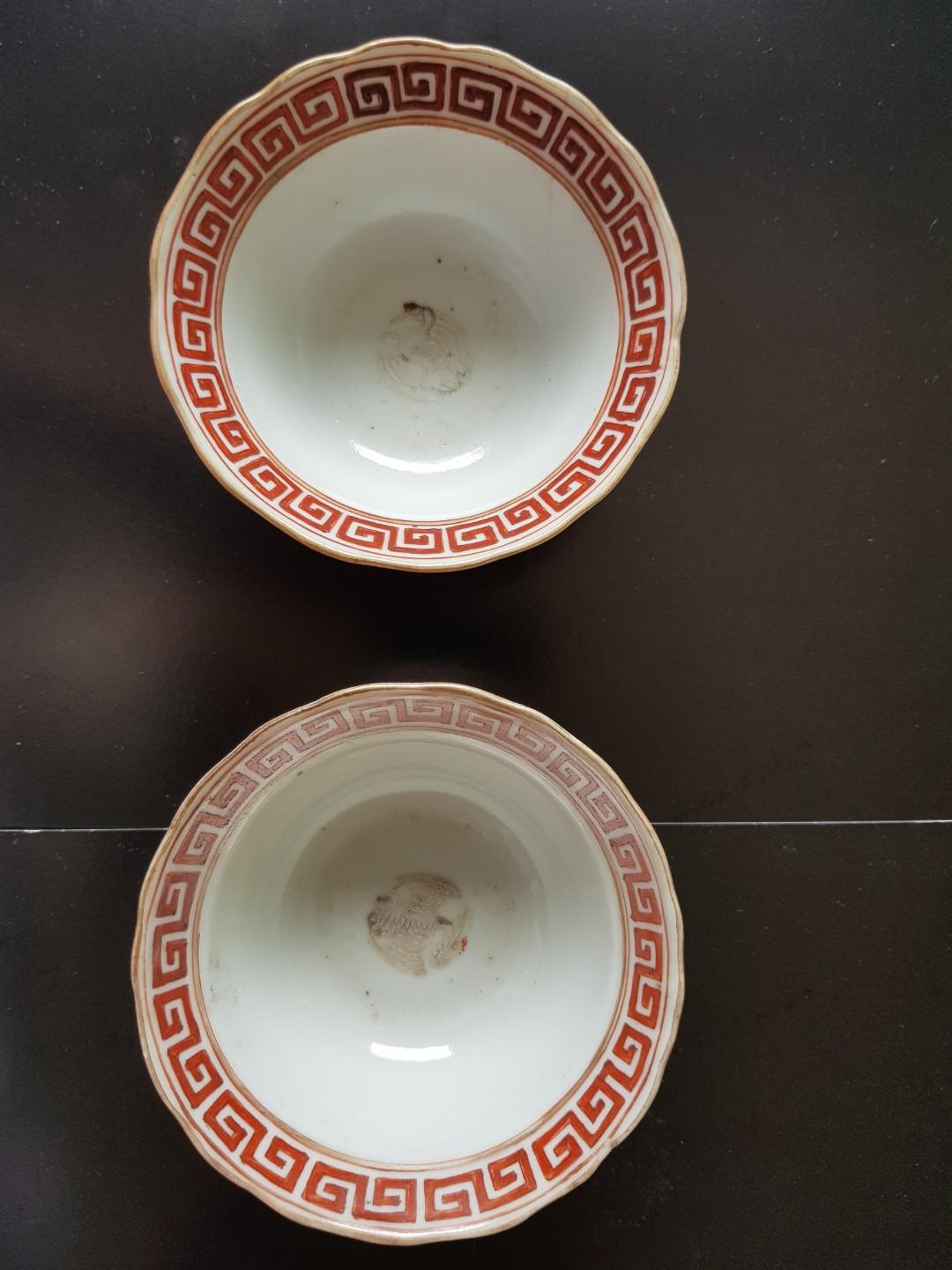 Peranakan porcelain bowls and plates, Furniture & Home Living