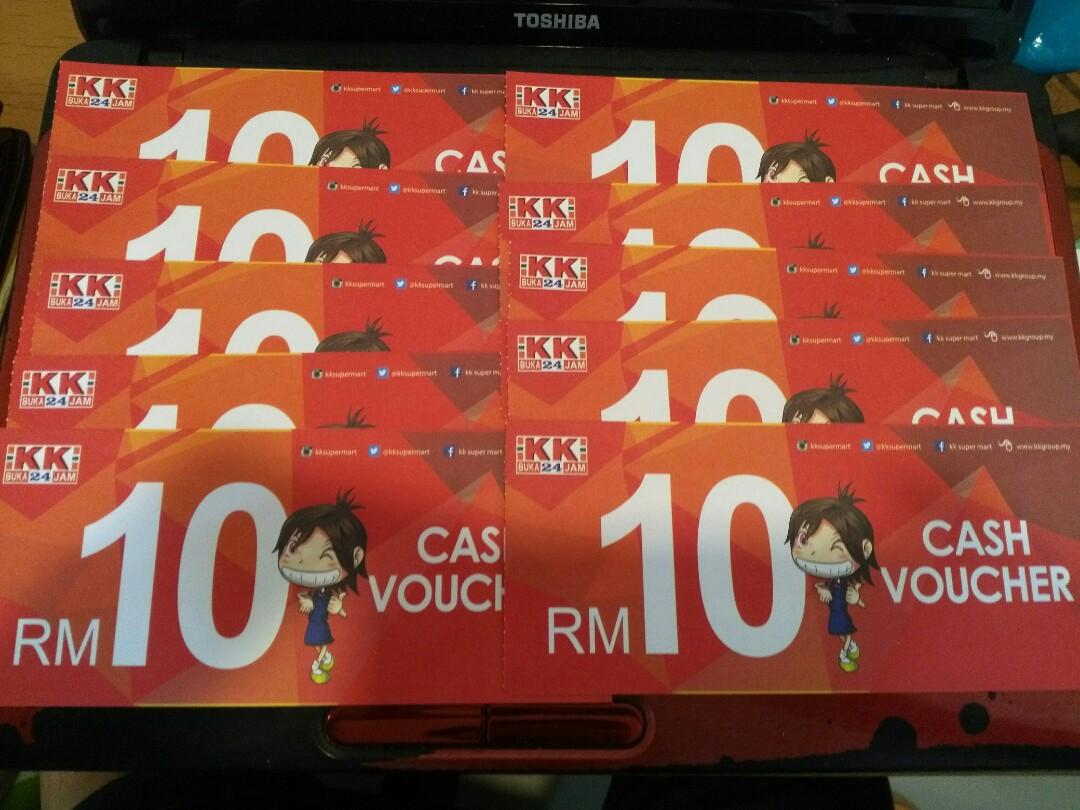 RM 100 KK Super Mart cash voucher, Tickets & Vouchers, Vouchers on