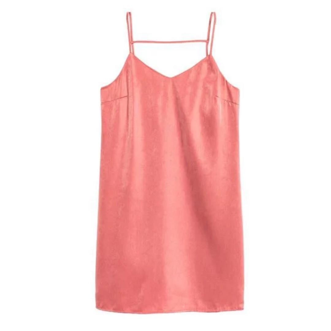 Sale H M Champagne Pink Satin Slip Dress Women S Fashion Clothes Dresses Skirts On Carousell