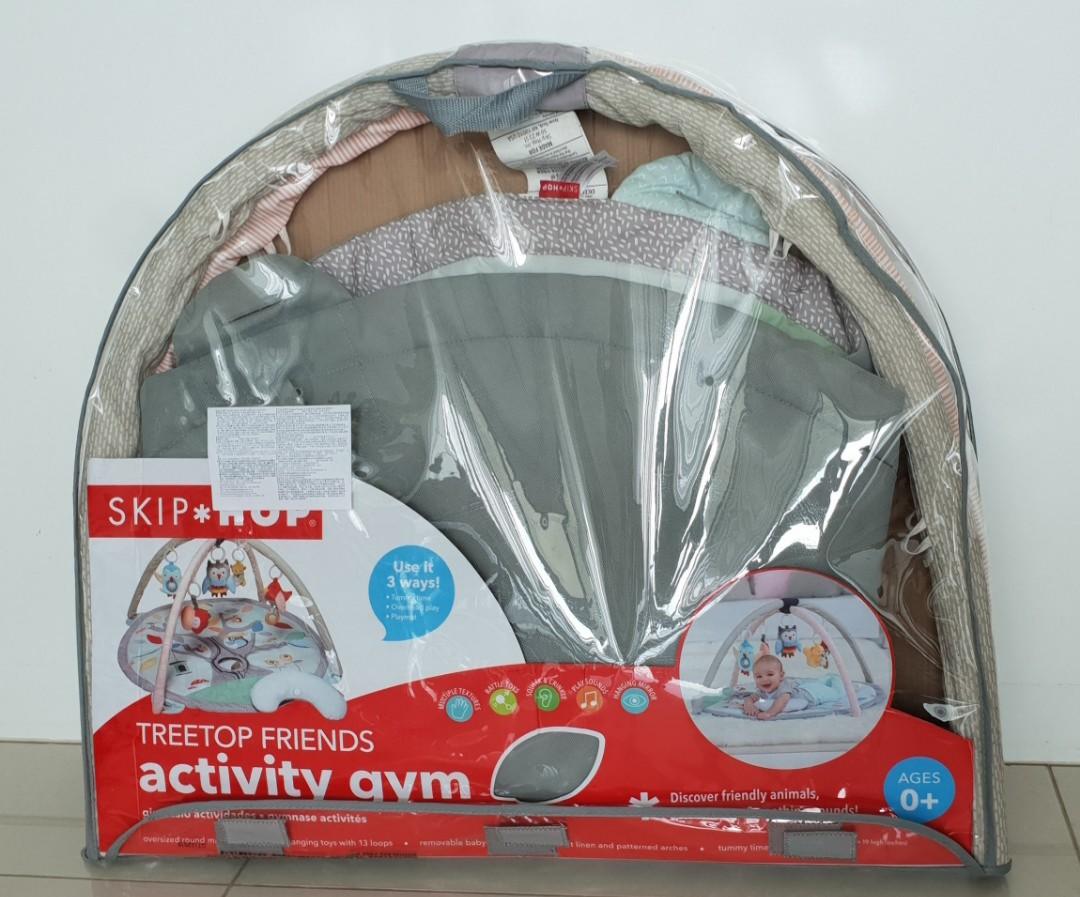 skip hop treetop friends activity gym grey pastel
