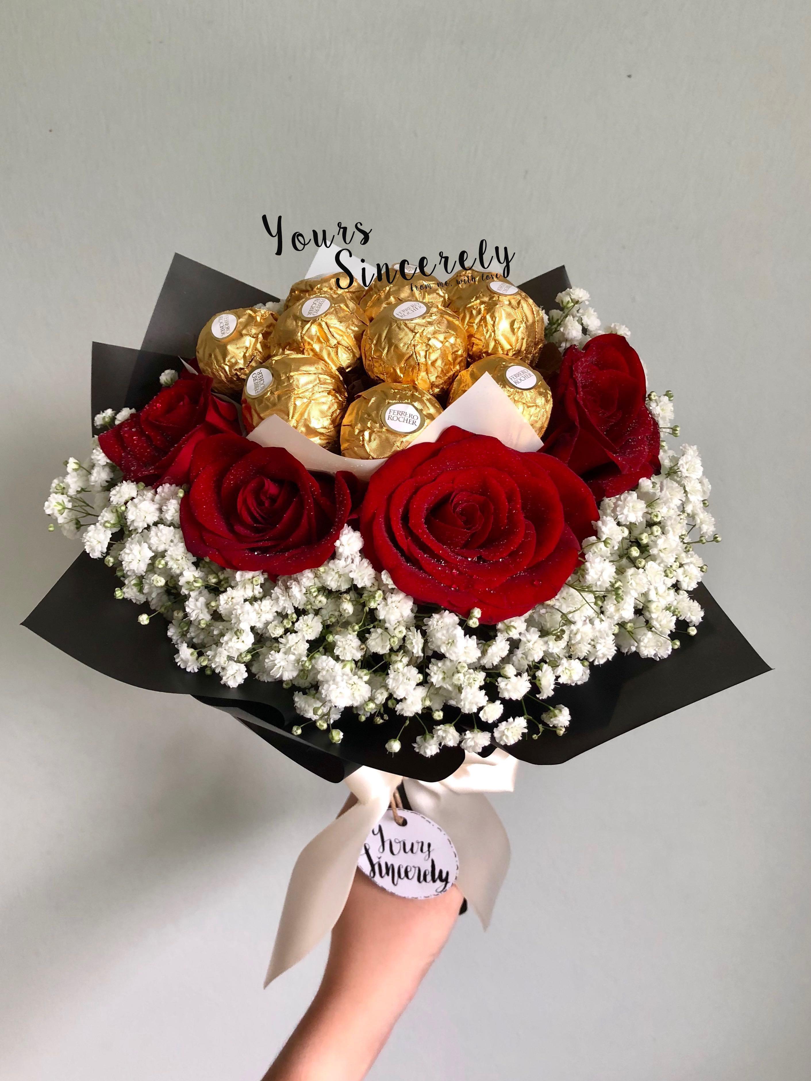 Snack Bouquet Ferrero Rocher Bouquet Gardening Flowers Bouquets On Carousell