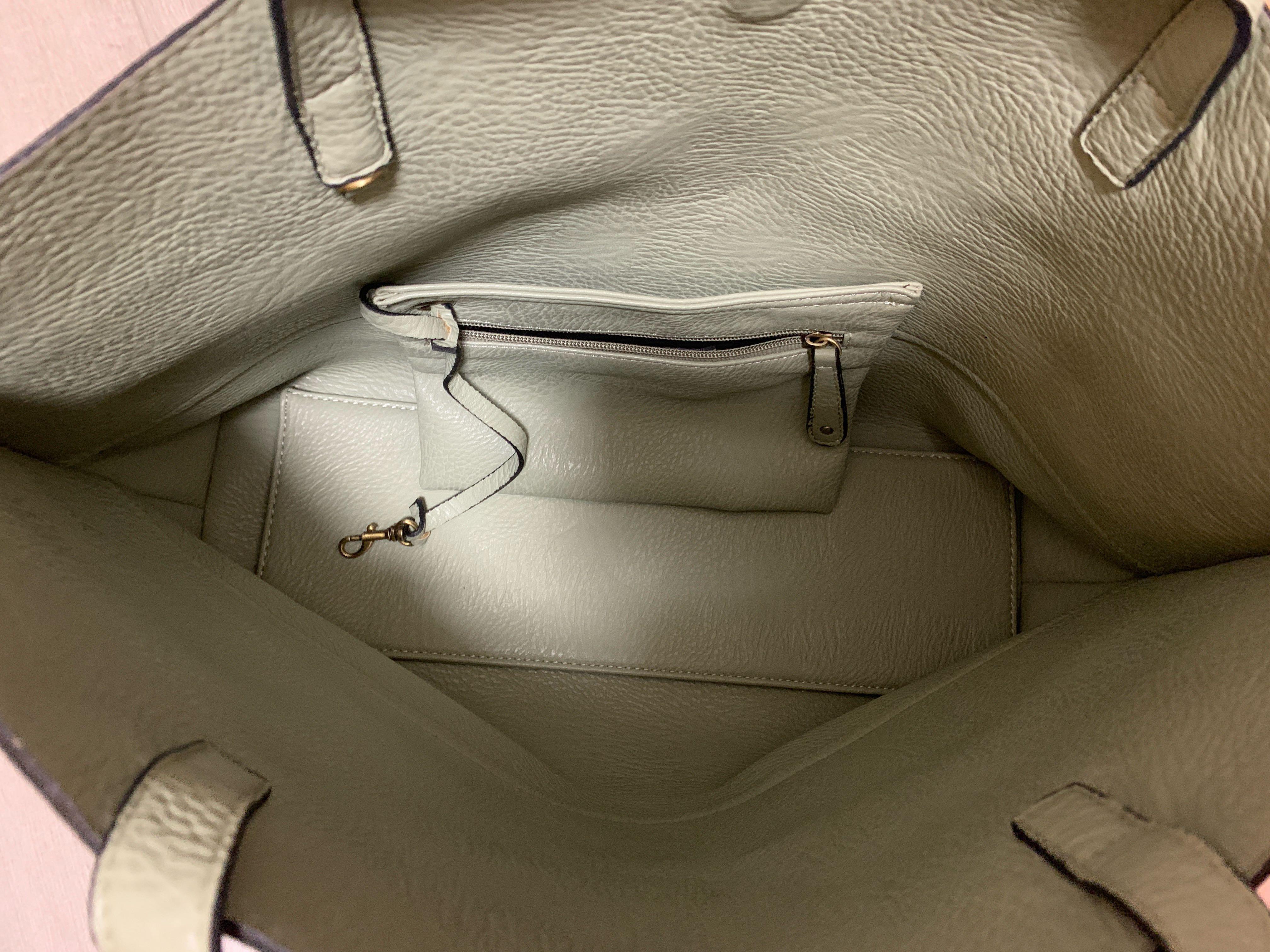Reversible faux leather tote & wristlet store