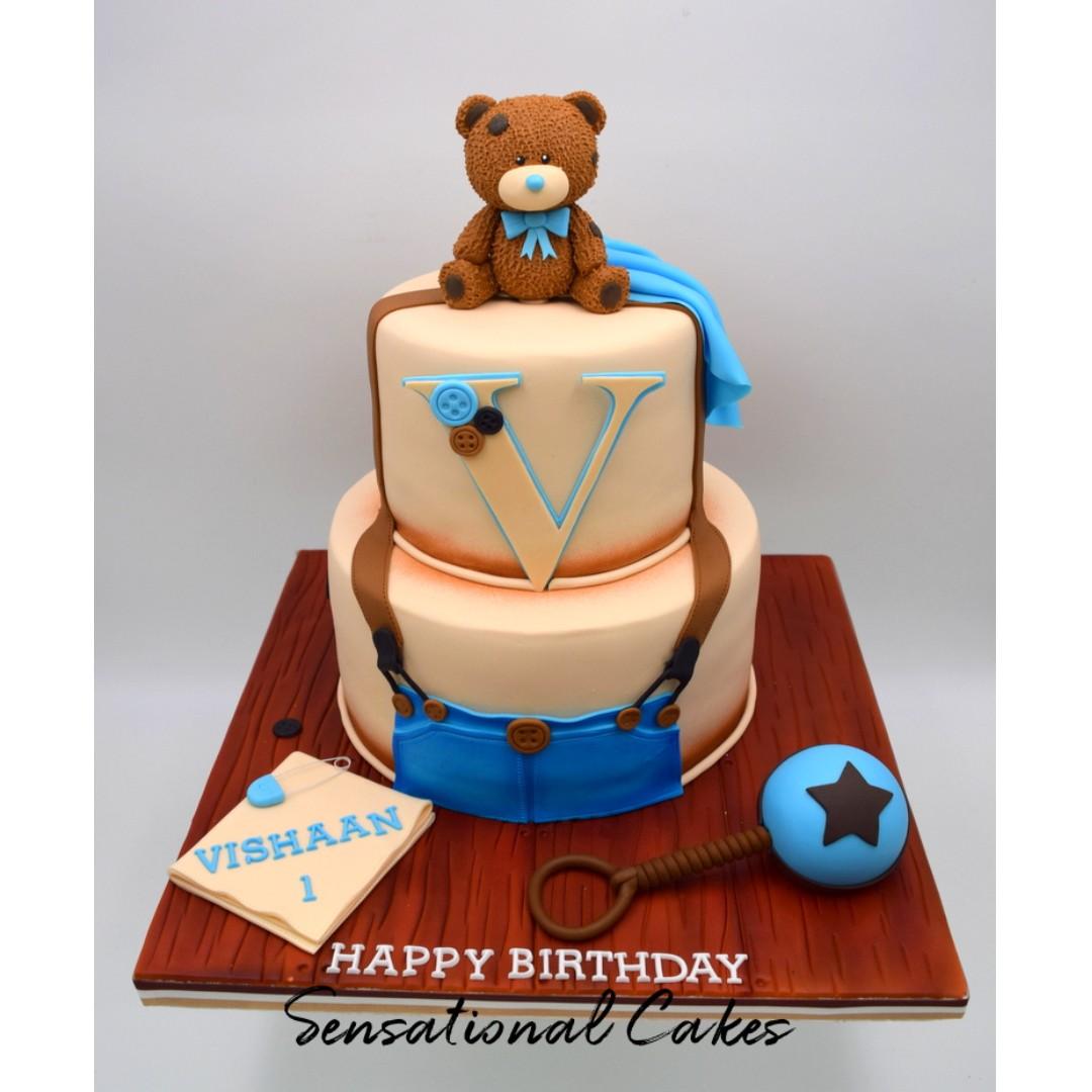 Teddy Bear 1st Birthday Baby Boy Cake Awesome Baby Boy Theme
