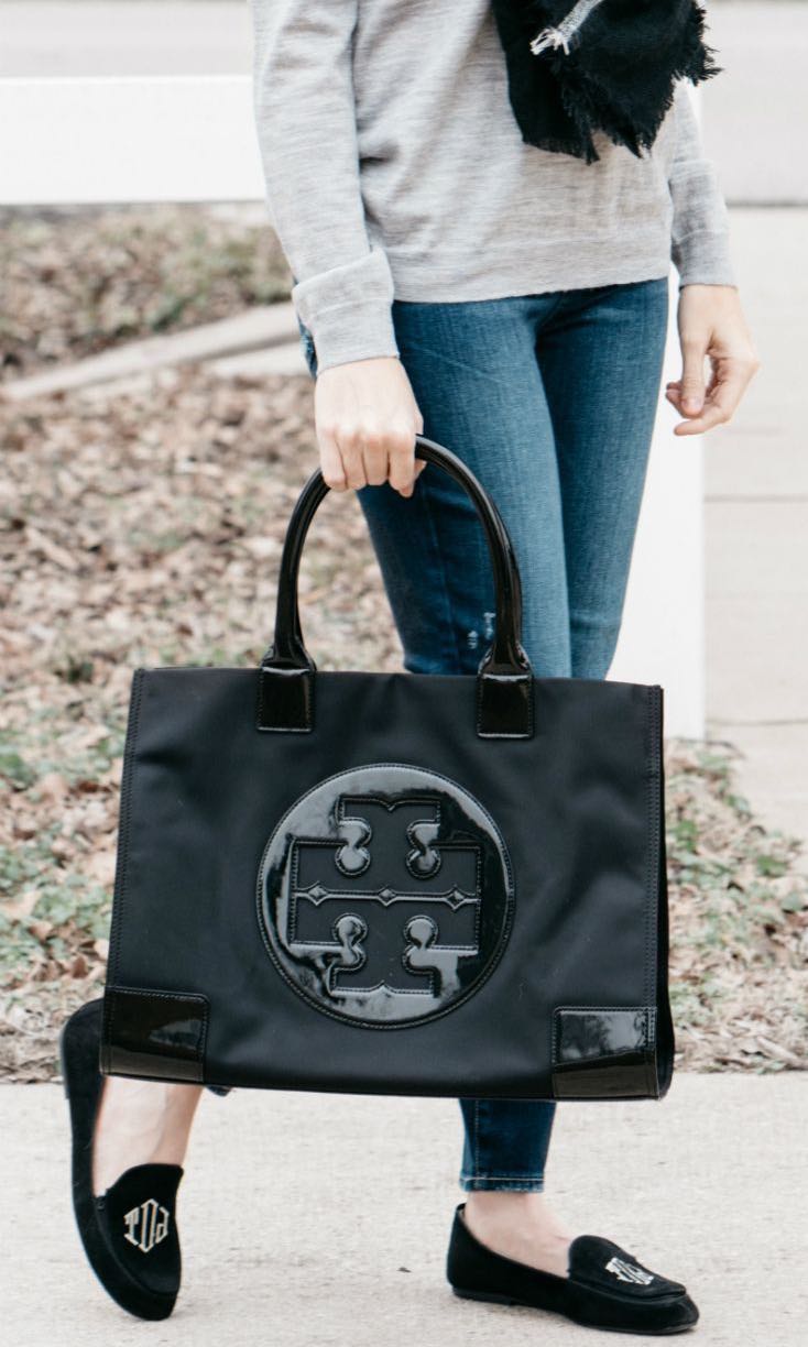 Tory Burch Nylon Ella Tote Black, Women's Fashion, Bags & Wallets,  Cross-body Bags on Carousell