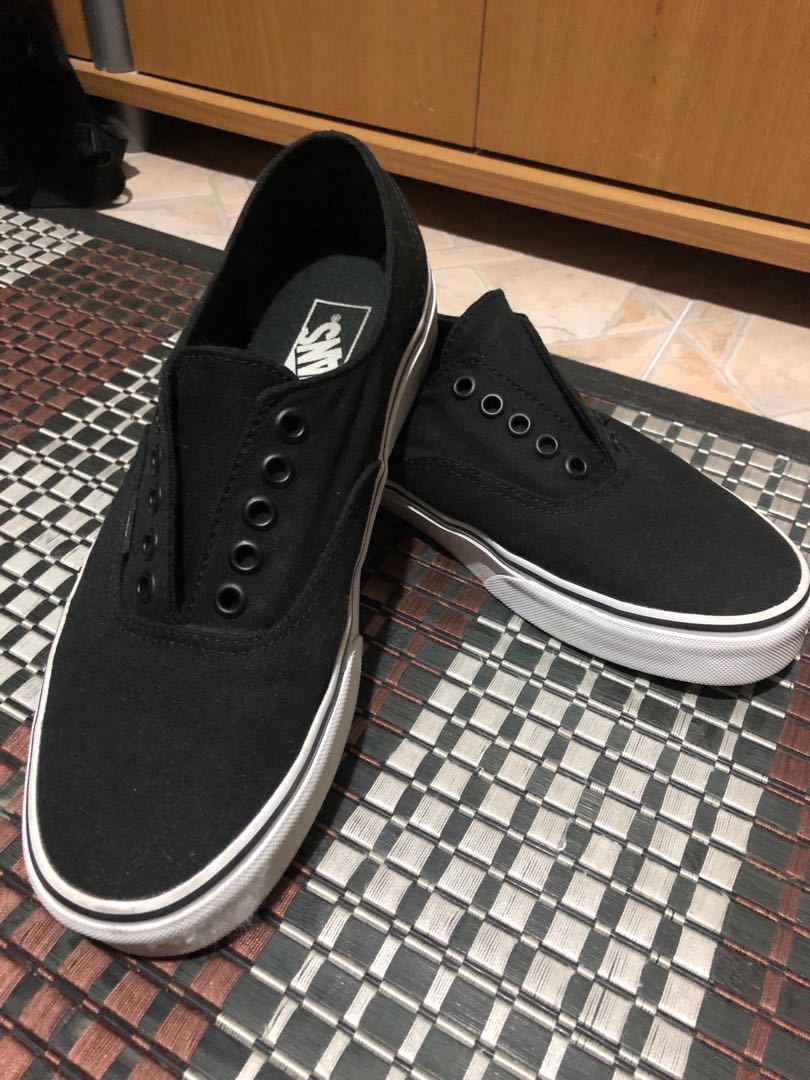 Vans era laceless clearance black