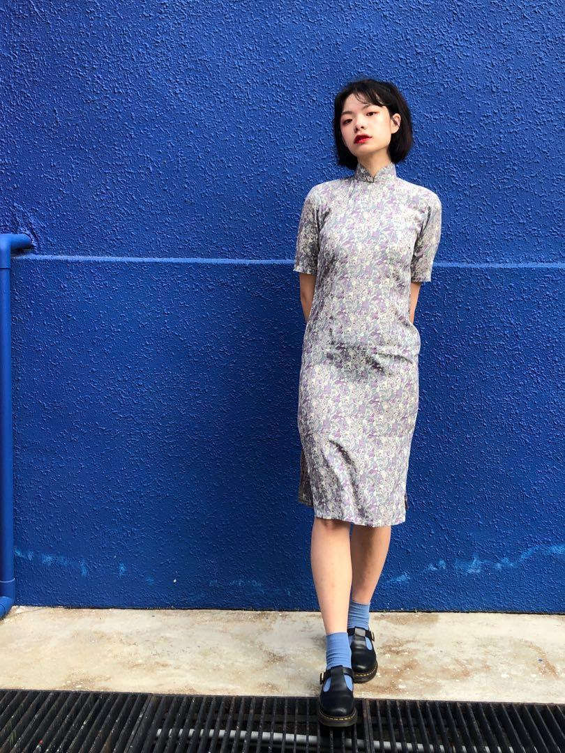 Vintage 1970s 80s Cheongsam Qipao Dress Mint Fleur Curlicue Women S Vintage 1970s 80s Cheongsam Qipao Dress Mint Fleur Curlicue Women S