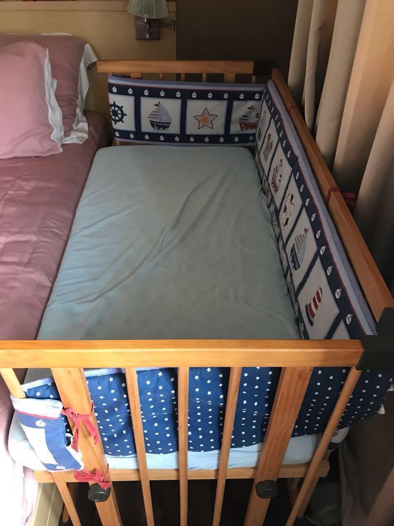 wooden baby crib co sleeping cot babies kids baby nursery kids furniture cots cribs on carousell