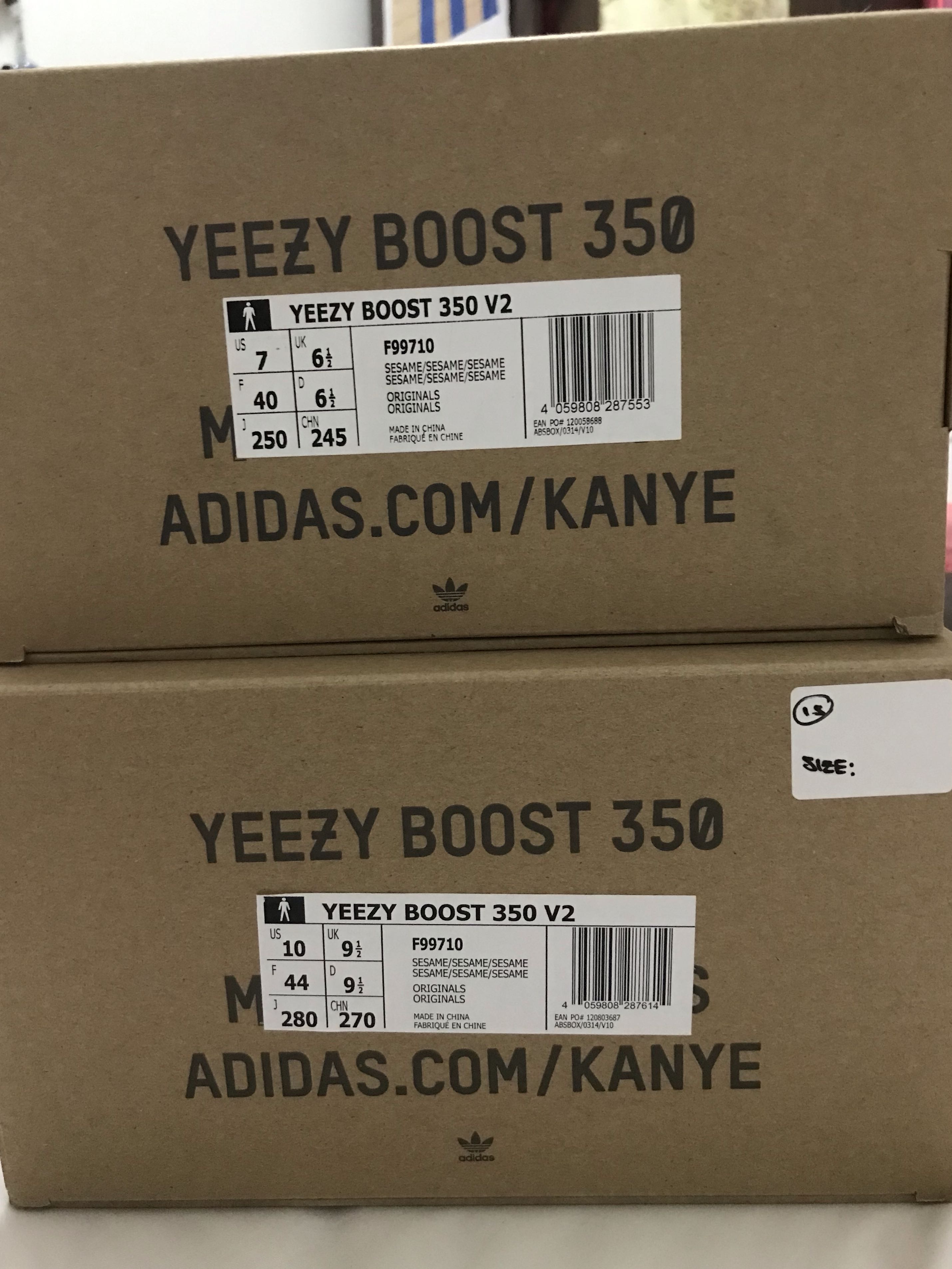 Yeezy Boost 350 V2 Sesame Box only Size 