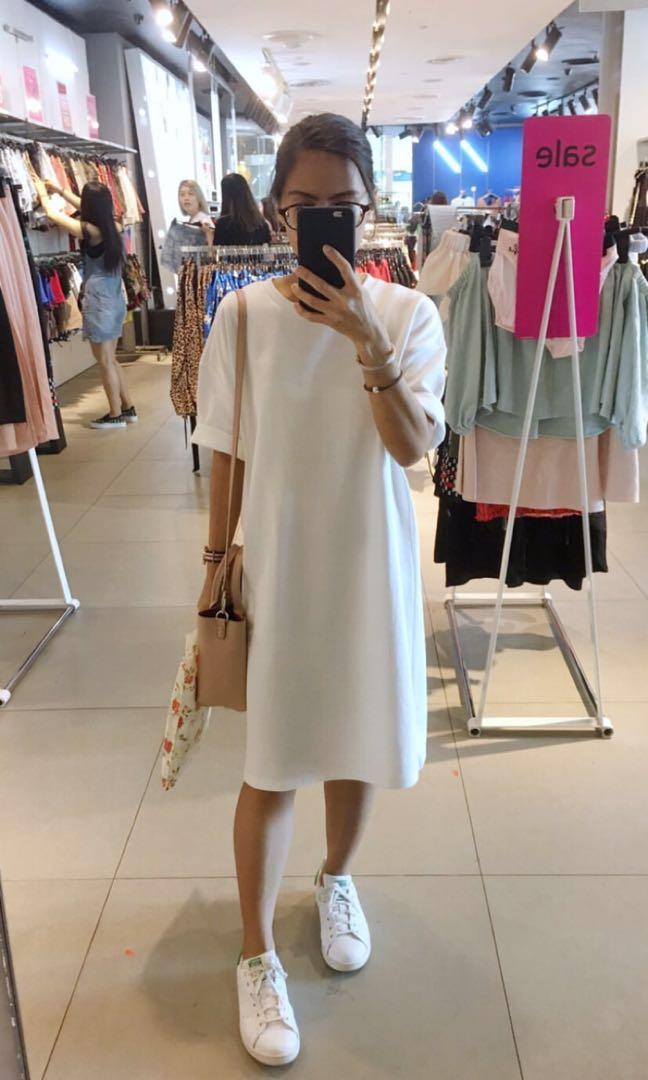 Zara white T-shirt dress, Women's 
