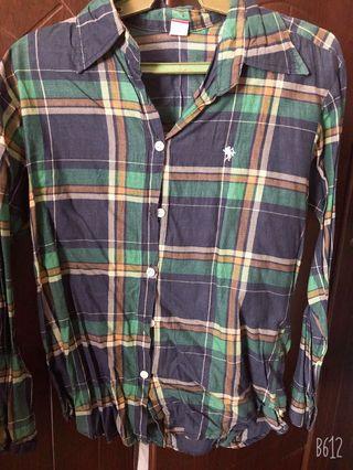 Checkered Long Sleeve Blouse