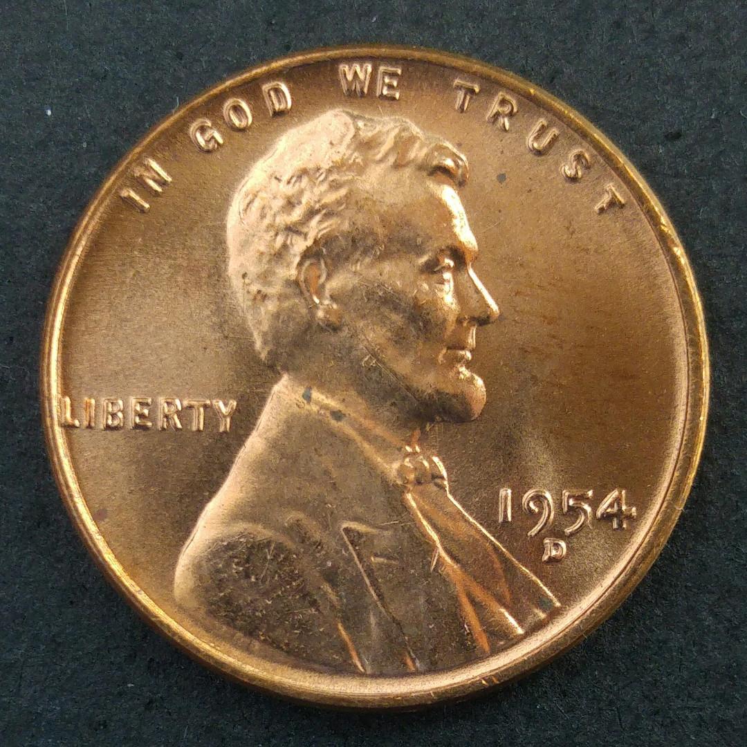 1954-D 美國林肯一美仙硬幣一枚, 興趣及遊戲, 收藏品及紀念品, 錢幣- Carousell