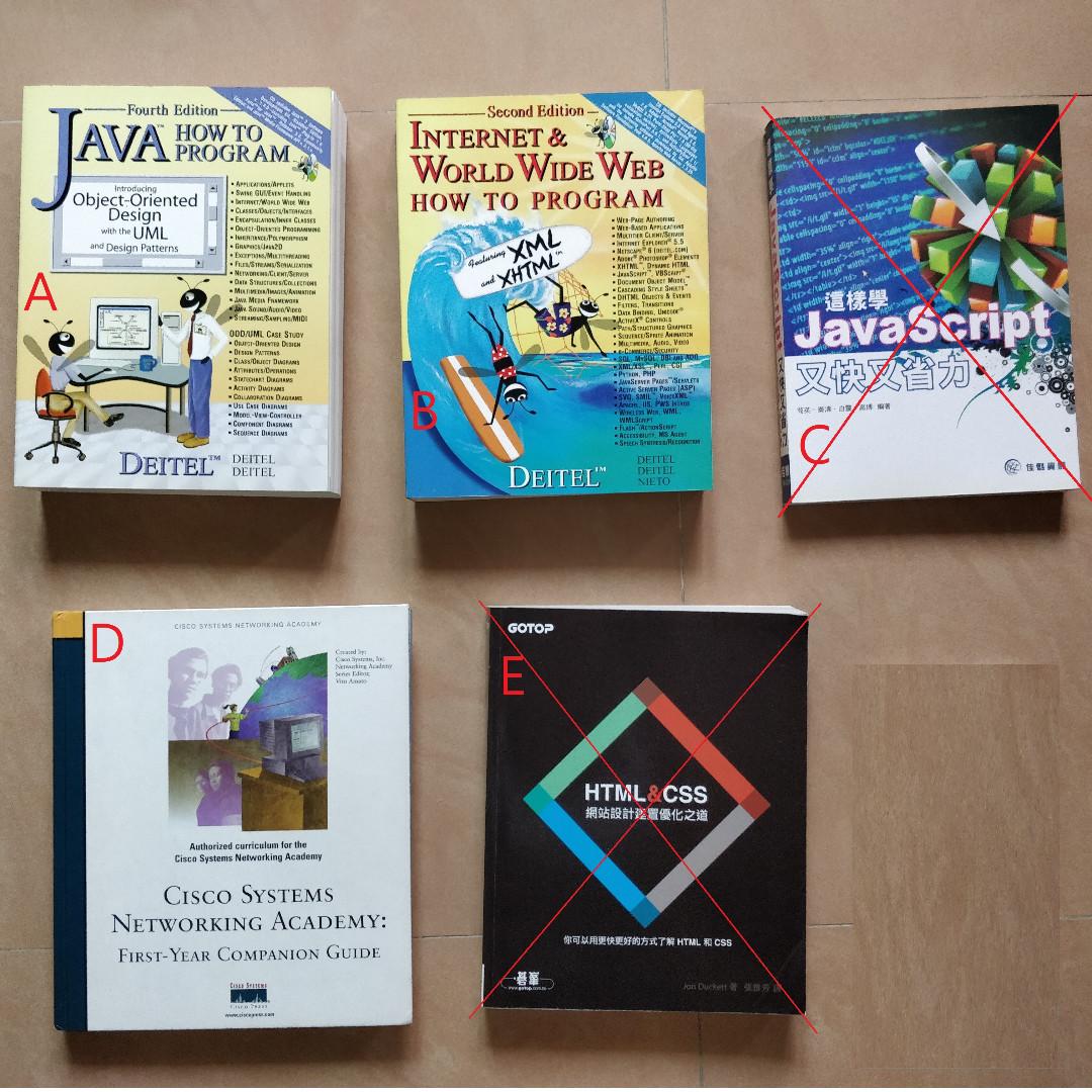 電腦書: Java, JavaScript, Cisco. HTML&CSS （分類：補充練習）位於 Hong Kong。 由 flyme19 提交（商品編號 209620263，圖片 1）。簡介： 每本HKD 50 交收可於西鐵沿線 。