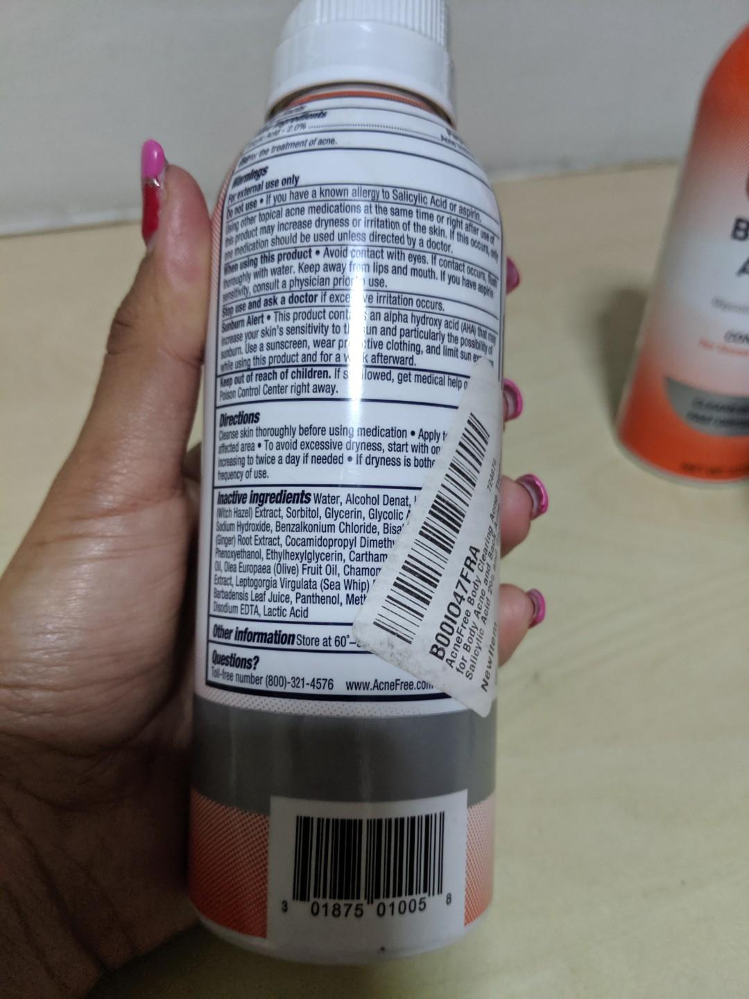 Acnefree Body Clearing Acne Spray 142g Health Beauty Bath Body On Carousell