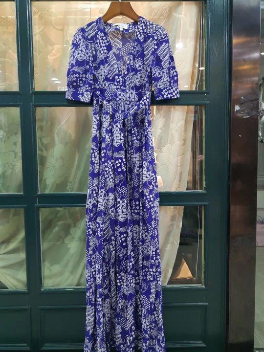 Coffee Bean Cotton Blend Maxi Dress
