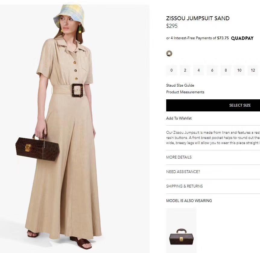 Staud zissou jumpsuit store