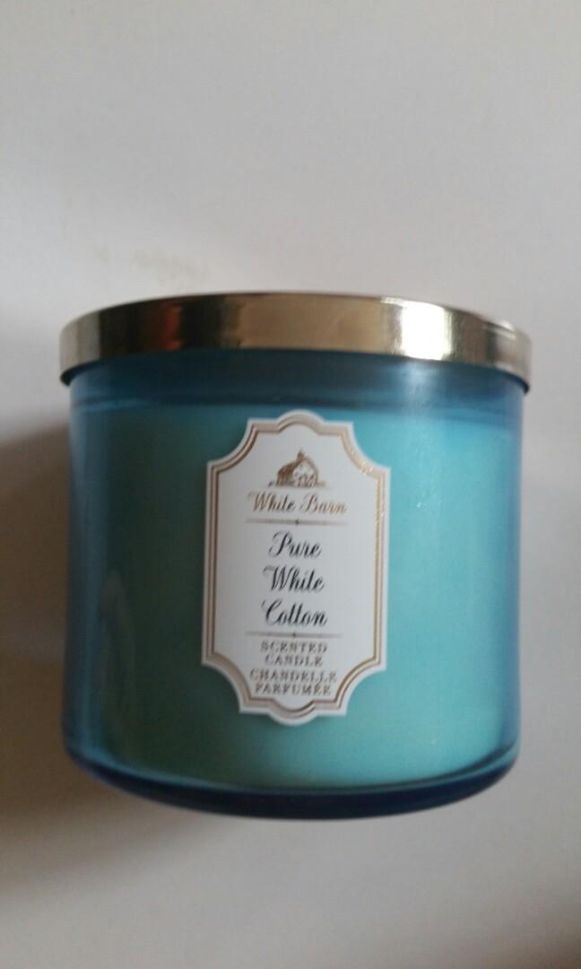 Bn Bath And Body Works White Barn Pure White Cotton Scented Candle
