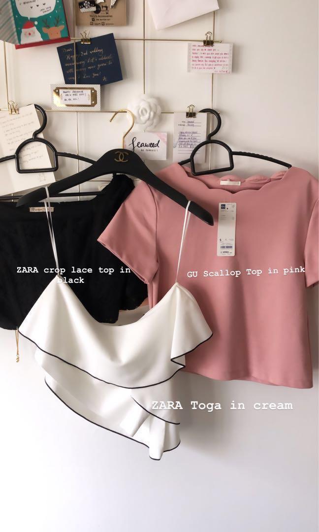 Bn Zara Gu 1 For 9 90 Mix Brand Tops Women S Fashion Clothes Tops On Carousell